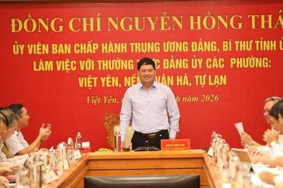 Bí thư Tỉnh ủy Nguyễn Hồng Thái làm việc với Thường trực Đảng ủy 4 phường tại Việt Yên