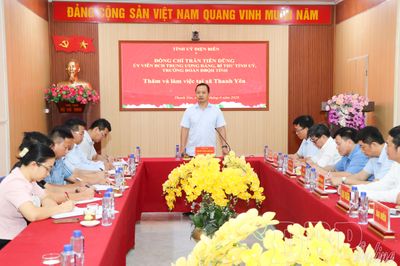 Bí thư Tỉnh ủy Trần Tiến Dũng làm việc với xã Thanh Yên