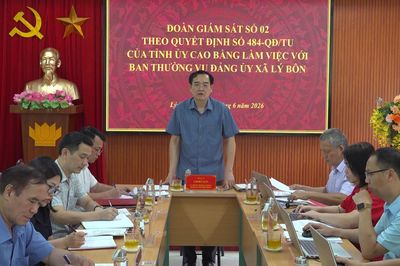 Đoàn giám sát số 2 của Tỉnh ủy làm việc với Ban Thường vụ Đảng ủy xã Lý Bôn