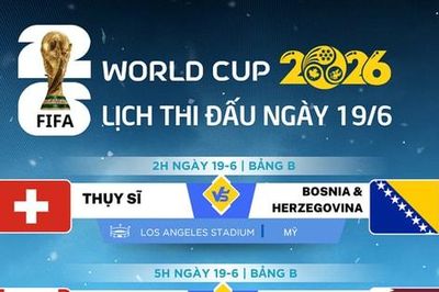 Lịch thi đấu World Cup 2026 ngày 19-6