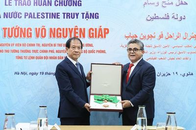 Palestine truy tặng Huân chương Đại Huân đai cho Đại tướng Võ Nguyên Giáp