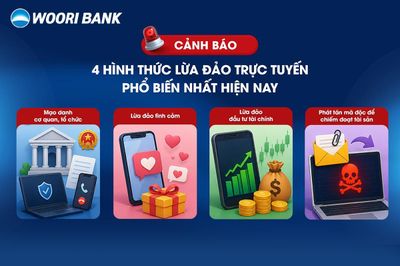 Woori Bank cảnh báo 4 hình thức lừa đảo trực tuyến phổ biến nhất