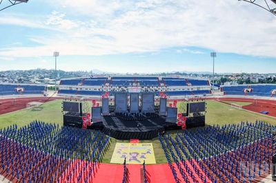 [Ảnh] Màn đồng diễn võ nhạc Vovinam xác lập kỷ lục Việt Nam tại Festival Thiếu nhi toàn quốc lần thứ nhất