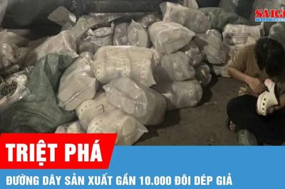 Triệt phá đường dây sản xuất gần 10.000 đôi dép giả nhãn hiệu