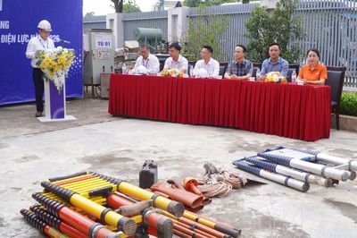 Ra quân chỉnh trang cáp viễn thông, hòm công tơ và dây khách hàng trên cột điện