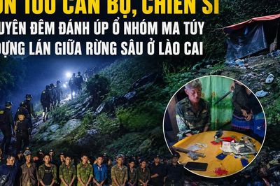 Hơn 100 cán bộ, chiến sĩ xuyên đêm đánh úp ổ nhóm ma túy dựng lán giữa rừng sâu ở Lào Cai