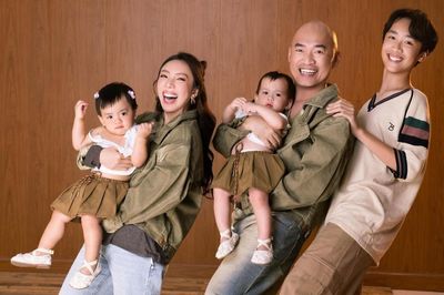 Thu Trang, Tiến Luật bên cặp song sinh