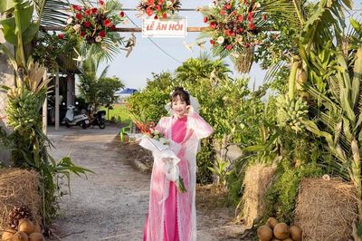 Cô dâu Tây Ninh tái hiện đám hỏi thời bố mẹ, ai đến cũng trầm trồ