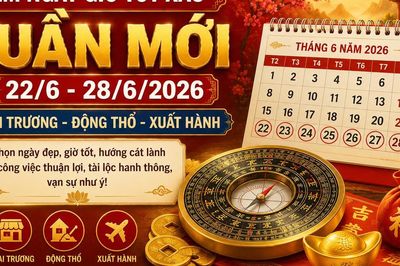 Xem ngày giờ tuần mới 22/6 - 28/6/2026: Những ngày đẹp để khai trương, động thổ, xuất hành đón tài lộc