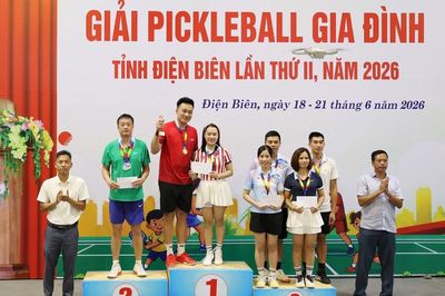 Bế mạc Giải Pickleball Gia đình tỉnh Điện Biên năm 2026