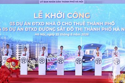 [Ảnh] Thủ tướng Lê Minh Hưng dự Lễ khởi công các dự án nhà ở cho thuê và đường sắt đô thị Hà Nội
