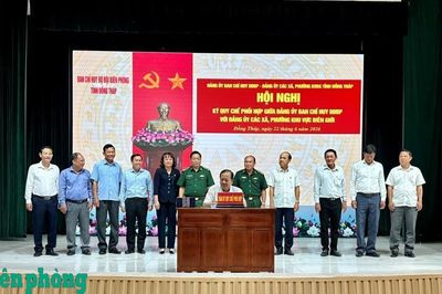 Đảng ủy Bộ đội Biên phòng tỉnh Đồng Tháp ký kết Quy chế phối hợp với Đảng ủy các xã, phường biên giới