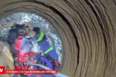 Giải cứu thành công người đàn ông mắc kẹt dưới giếng sâu 30m