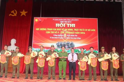 Cụm thi số 9, tỉnh Lâm Đồng thi lực lượng tham gia bảo vệ an ninh, trật tự cơ sở giỏi