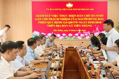 Mặt trận Tổ Quốc Việt Nam thành phố Hà Nội giám sát trách nhiệm người đứng đầu tại xã Tiến Thắng