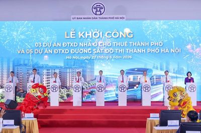 Thủ tướng dự lễ khởi công đồng thời 5 tuyến đường sắt đô thị và 3 dự án nhà ở cho thuê