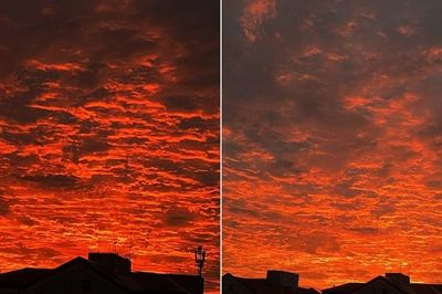 Bầu trời Hà Nội đỏ rực sáng nay: Là hiện tượng gì, có báo hiệu sắp mưa to?