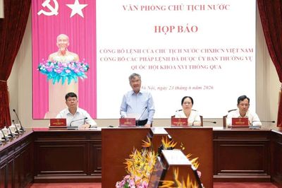 Công bố Lệnh của Chủ tịch nước về 2 Pháp lệnh sẽ có hiệu lực vào 1/7/2026