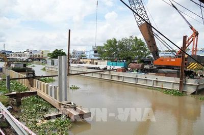Đồng Tháp: Dự án đường hai bên bờ sông Bảo Định tăng tốc về đích