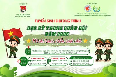 Đoàn phường Nam Nha Trang tổ chức 'Học kỳ trong Quân đội - Hành trình chiến binh nhỏ'