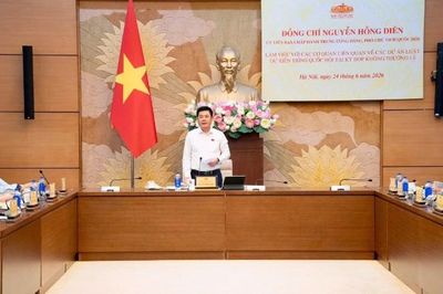 Phó Chủ tịch Quốc hội Nguyễn Hồng Diên làm việc về tiến độ một số dự án luật