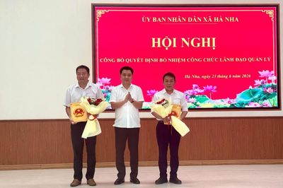 Xã Hà Nha bổ nhiệm lãnh đạo, quản lý Trung tâm Phục vụ hành chính công