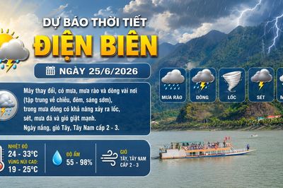 Bản tin Dự báo thời tiết ngày 25/6/2026