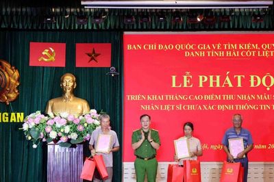 Bộ Công an phát động triển khai cao điểm thu nhận mẫu sinh phẩm ADN thân nhân liệt sĩ chưa xác định thông tin