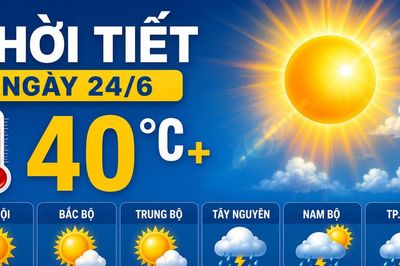 Thời tiết ngày 24/6: Bắc bộ, Trung bộ nắng nóng đặc biệt gay gắt; nhiều nơi trên 40 độ C