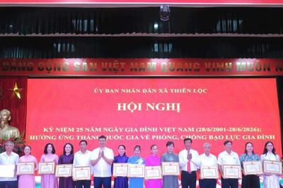 Xã Thiên Lộc biểu dương 29 gia đình văn hóa tiêu biểu