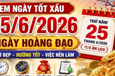 Lịch âm hôm nay 25/6/2026: Ngày Hoàng đạo nên làm gì?