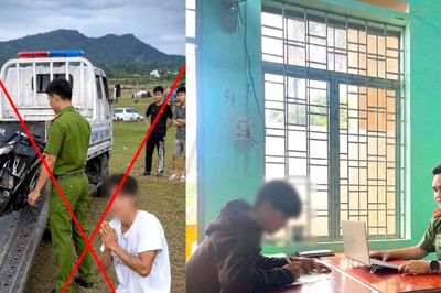 Ghép ảnh bản thân quỳ gối khi bị CSGT bắt xe máy để 'câu like'