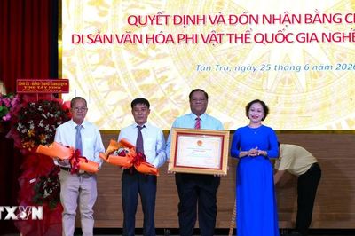 Nghề làm trống Bình An được công nhận Di sản Văn hóa Phi vật thể Quốc gia