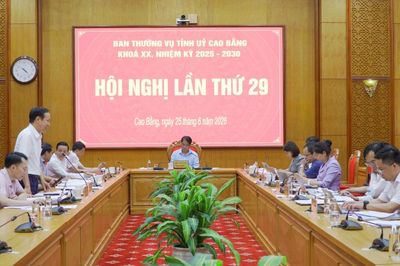 Hội nghị lần thứ 29 Ban Thường vụ Tỉnh ủy khóa XX