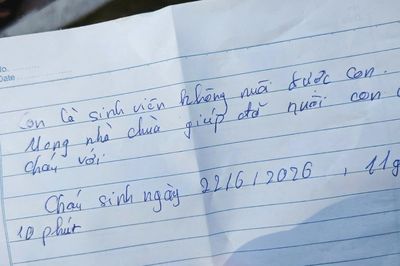 Bé trai 3 ngày tuổi bị bỏ rơi ở chùa kèm bức thư của người mẹ