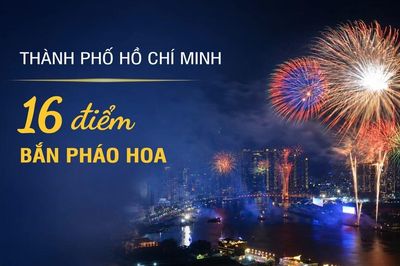 [Infographic] 16 điểm bắn pháo hoa kỷ niệm 50 năm Thành phố Hồ Chí Minh vinh dự mang tên Chủ tịch Hồ Chí Minh
