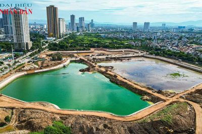 Diện mạo hồ điều hòa Mễ Trì rộng 12ha trước ngày về đích
