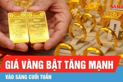 Giá vàng bật tăng mạnh vào sáng cuối tuần