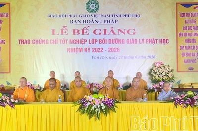 Bế giảng lớp bồi dưỡng giáo lý Phật học nhiệm kỳ 2022-2026