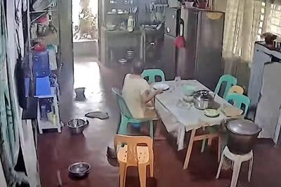 Cụ bà bị bỏ lại trong nhà giữa trận động đất
