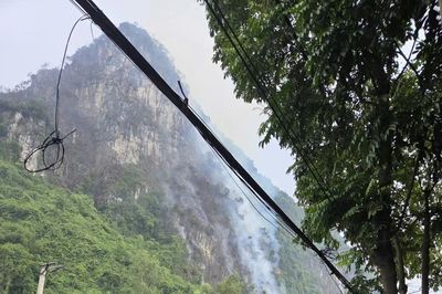 Sét đánh gây cháy rừng phòng hộ trên núi Cao San, phường Tam Chúc
