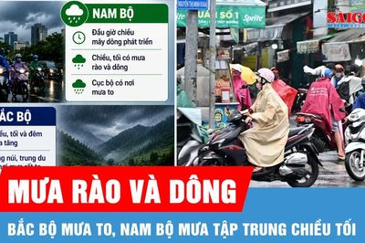 Bắc bộ bước vào đợt mưa lớn kéo dài, Nam bộ mưa tập trung chiều tối