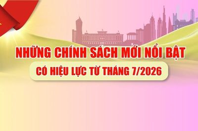 Những chính sách mới nổi bật có hiệu lực từ tháng 7/2026