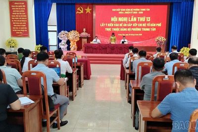 Đảng bộ phường Trung Tâm lấy ý kiến vào đề án sắp xếp chi bộ tổ dân phố