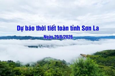 Dự báo thời tiết toàn tỉnh Sơn La ngày 29/6/2026