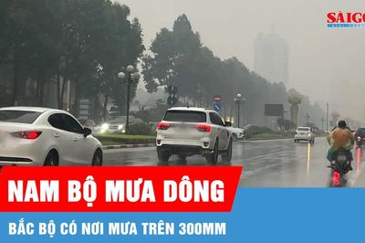 Bắc bộ có nơi mưa trên 300mm, Nam bộ mưa dông chiều tối
