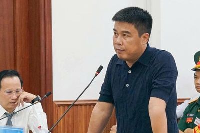 Hình ảnh bị cáo Nguyễn Văn Hậu tại phiên phúc thẩm vụ bán đất sân bay Nha Trang