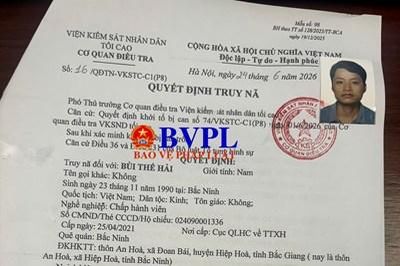 Cơ quan điều tra VKSND tối cao truy nã cựu Chấp hành viên tội Lạm dụng chức vụ, quyền hạn chiếm đoạt tài sản