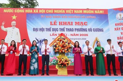 Hơn 1.200 người tham gia Đại hội Thể dục thể thao phường Võ Cường lần thứ I