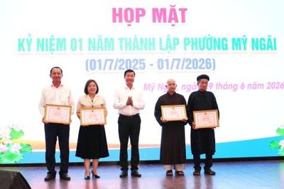 Mỹ Ngãi: Họp mặt kỷ niệm 1 năm thành lập phường